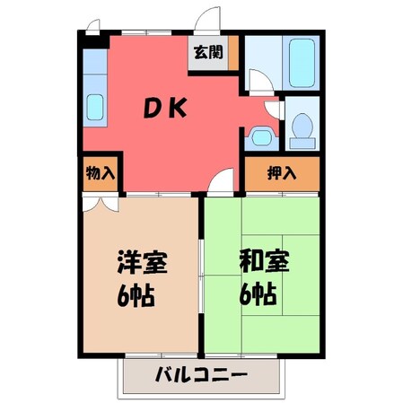 宇都宮駅 バス15分  下川俣東下車：停歩4分 2階の物件間取画像